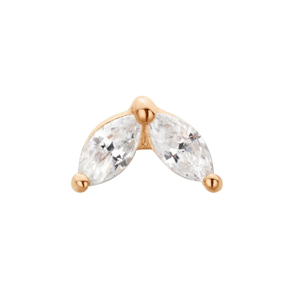 threadless: "Ellie" End in Gold with Gemstones - Image 3