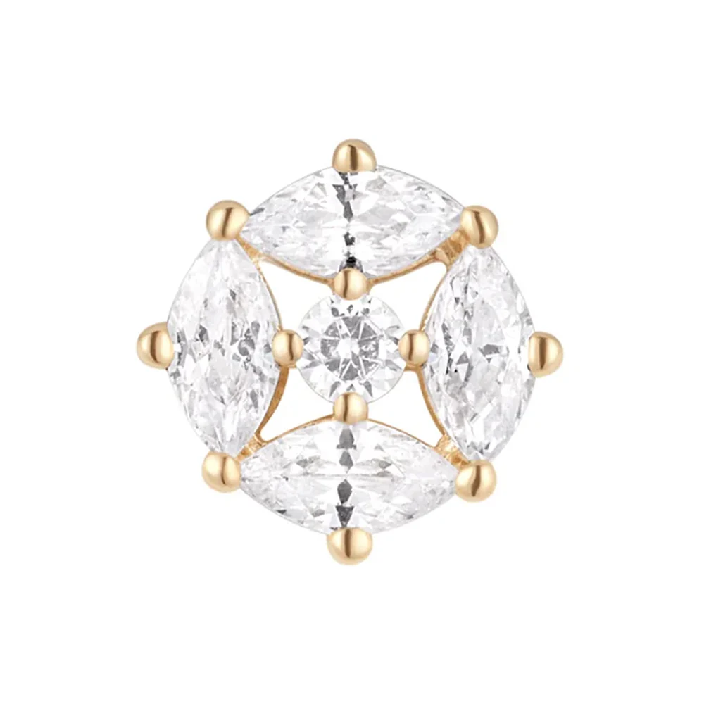 threadless: "Equinox" End in Gold with White CZ's - Image 3