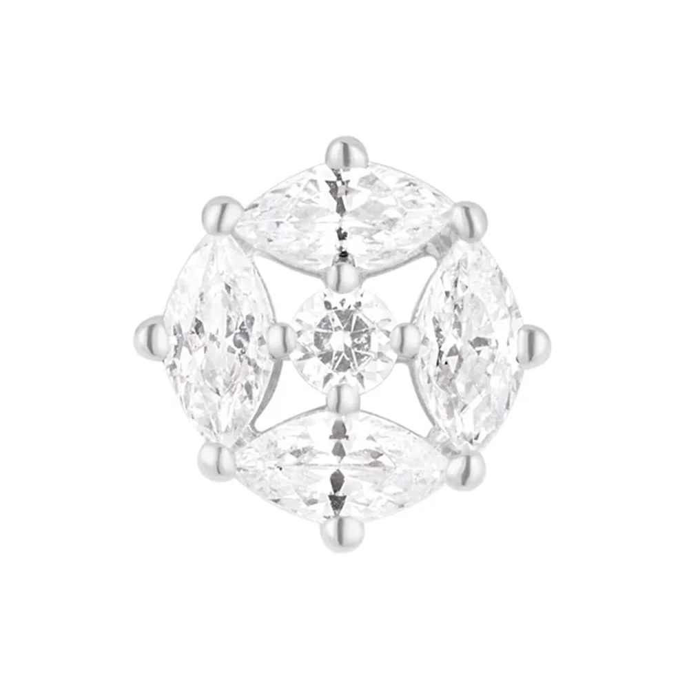 threadless: "Equinox" End in Gold with White CZ's - Image 4
