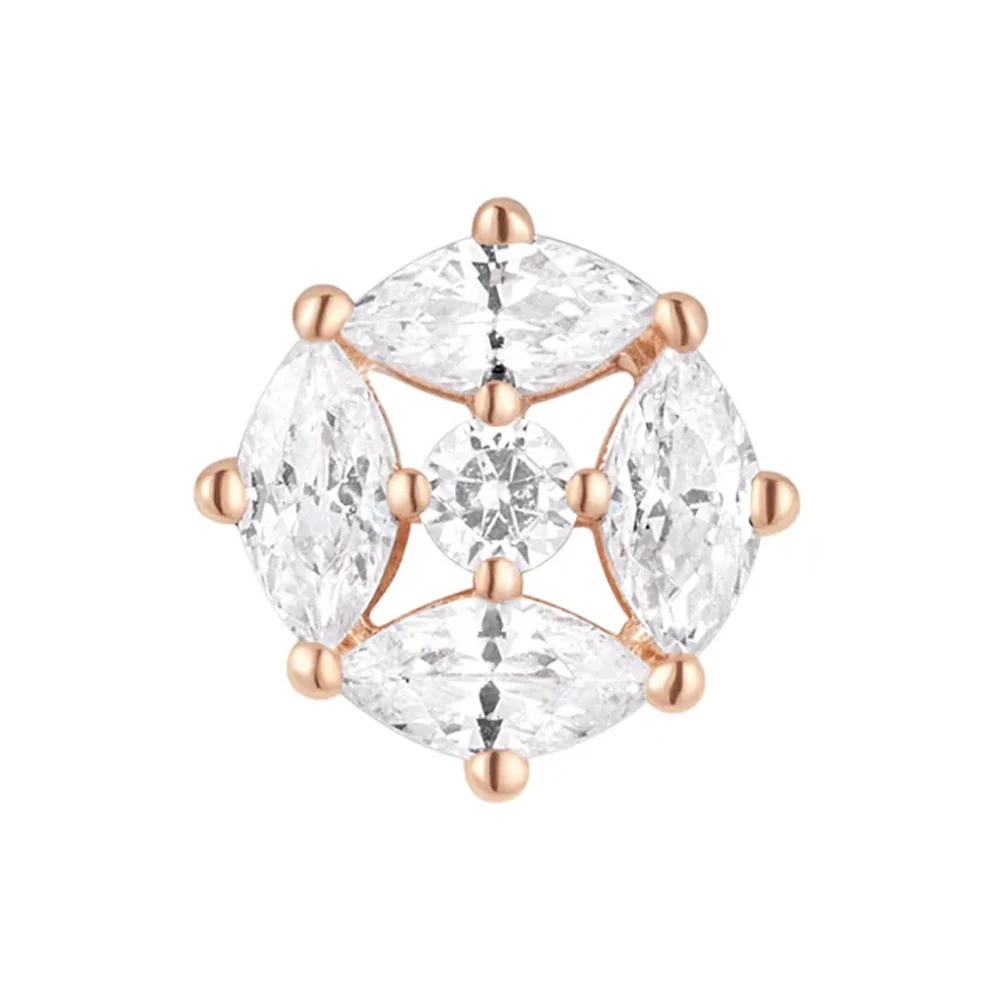 threadless: "Equinox" End in Gold with White CZ's - Image 5