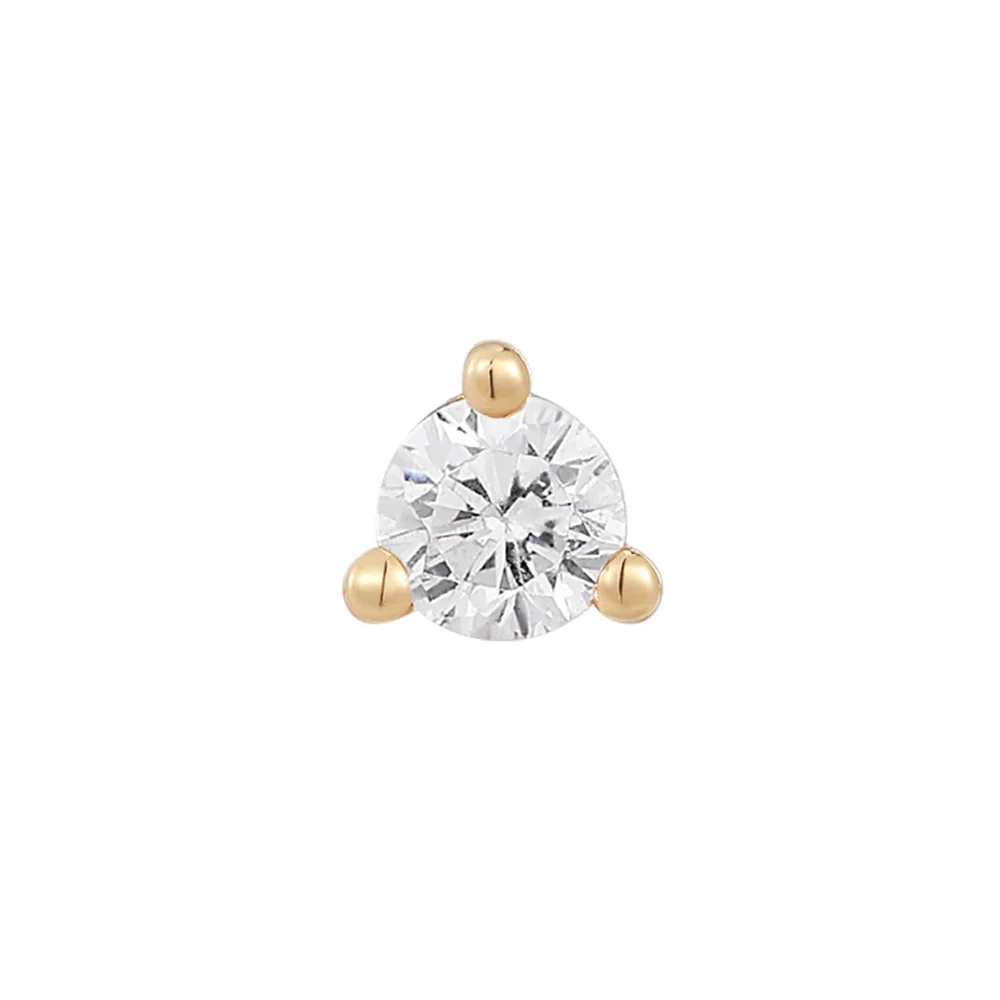 threadless: "Glint" End in Gold with White CZ - Image 2