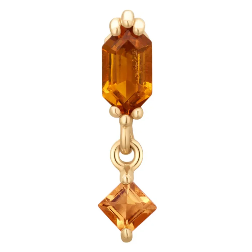 threadless: "Golden Hour" End with Dangle in Gold with Citrine - Image 3