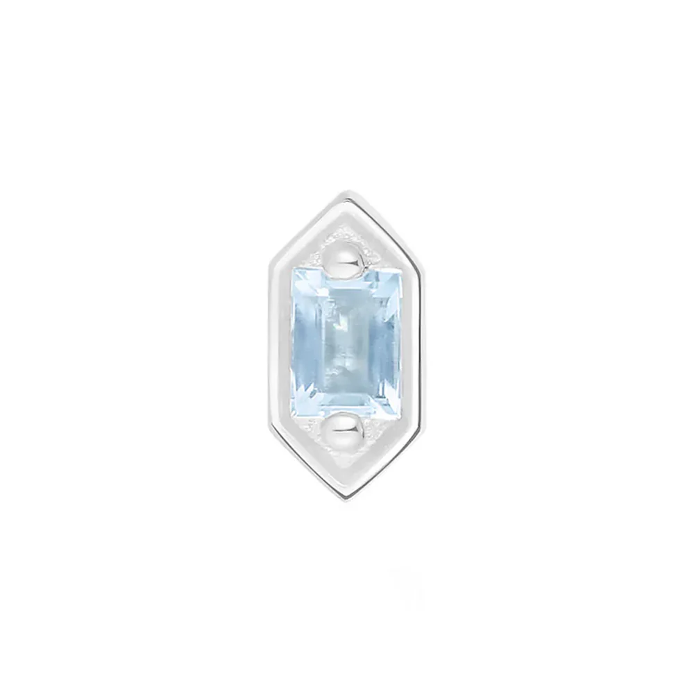 threadless: "Hoax" End in Gold with Swiss Blue Topaz - Image 3