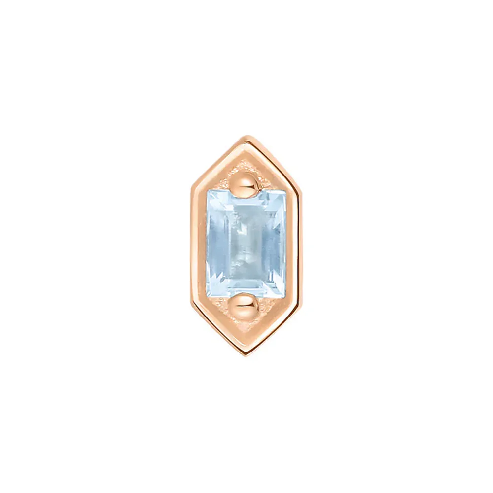 threadless: "Hoax" End in Gold with Swiss Blue Topaz - Image 4