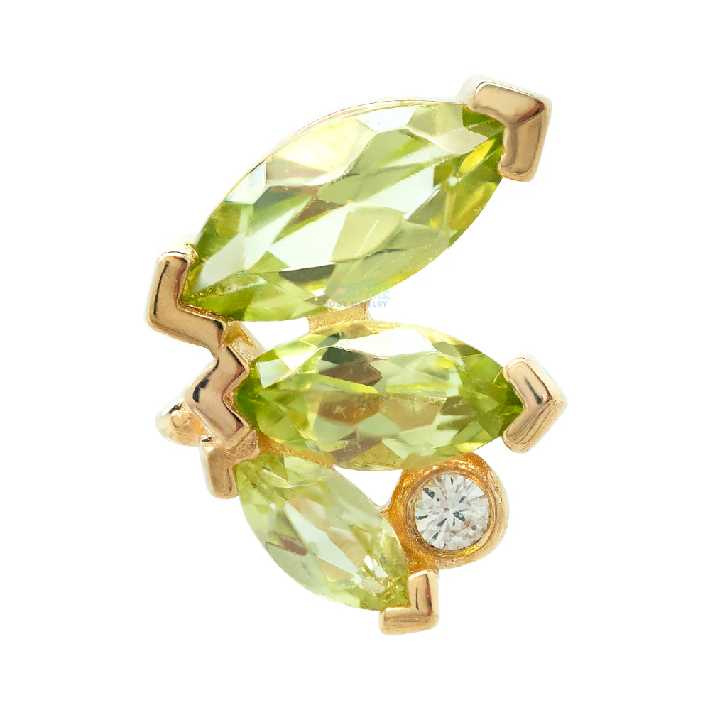 threadless: "Idun" End in Gold with Peridot & White Sapphire - Image 3
