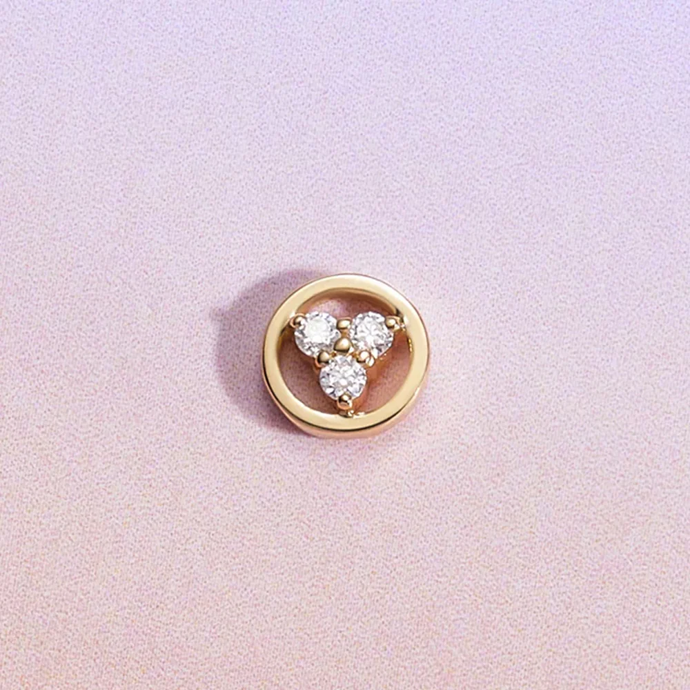 threadless: "Inner Circle" End in Gold with Moissanite - Image 2