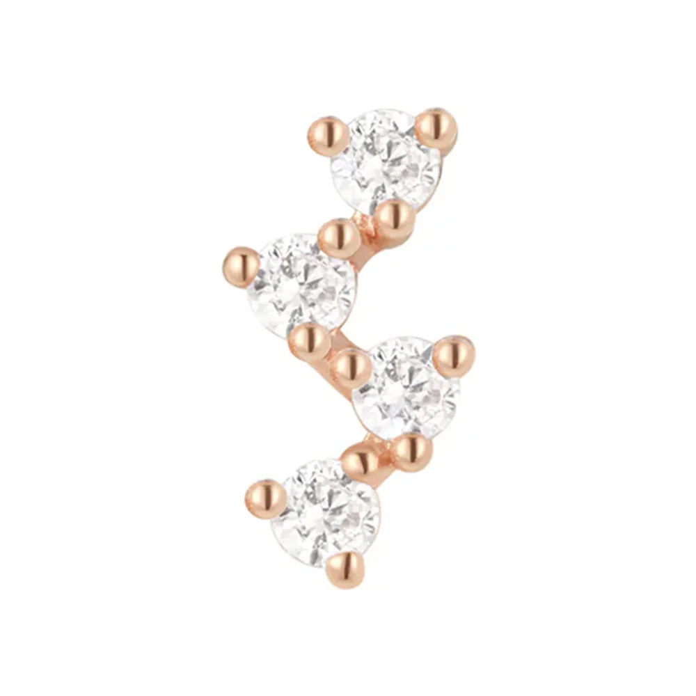 threadless: "Intention" End in Gold with White CZ's - Image 5