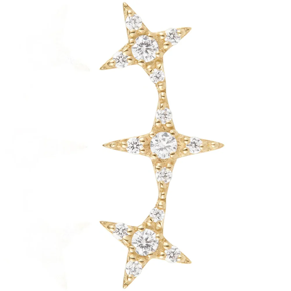 threadless: "Jackpot" End in Gold with White CZ's