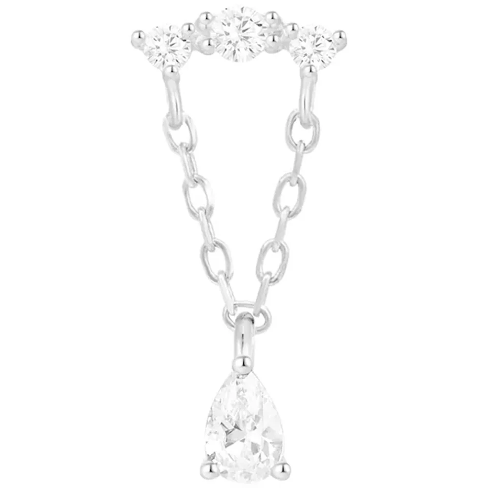 threadless: "Lilian" End with Chain in Gold with White CZ's - Image 4