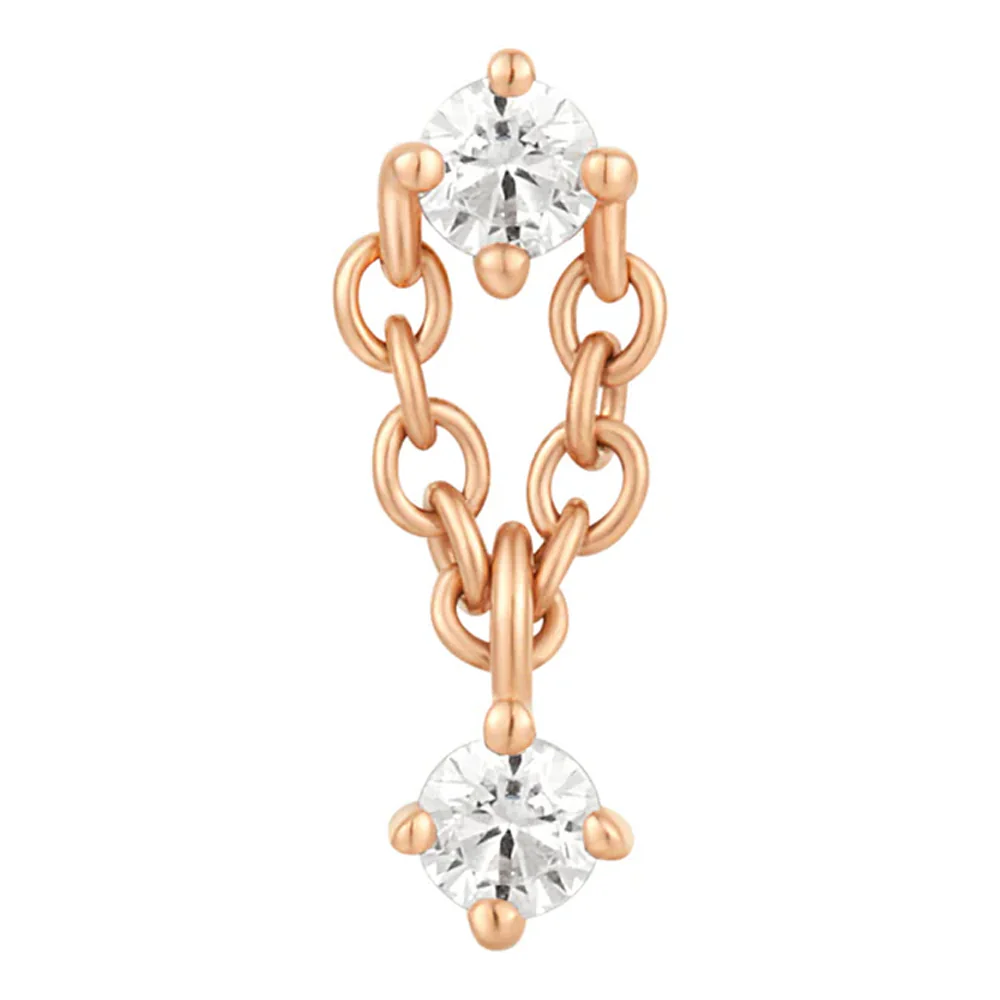 threadless: "Linked Up" End with Chain in Gold with White CZ's - Image 4