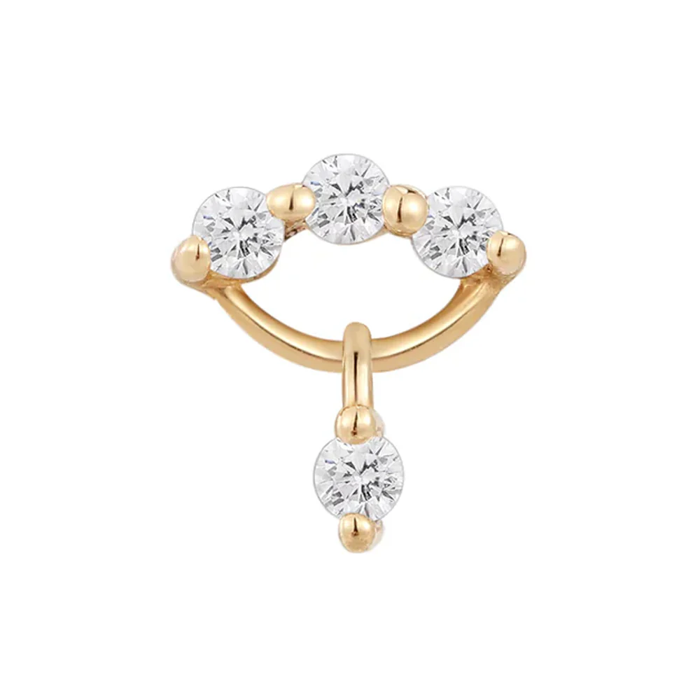 threadless: "Love Struck" End in Gold with White CZ's - Image 2