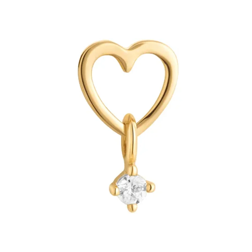 threadless: "Loves It" End with Dangle in Gold with White CZ - Image 3