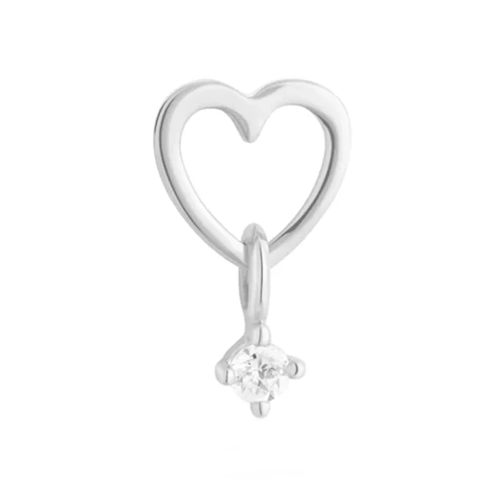 threadless: "Loves It" End with Dangle in Gold with White CZ - Image 4