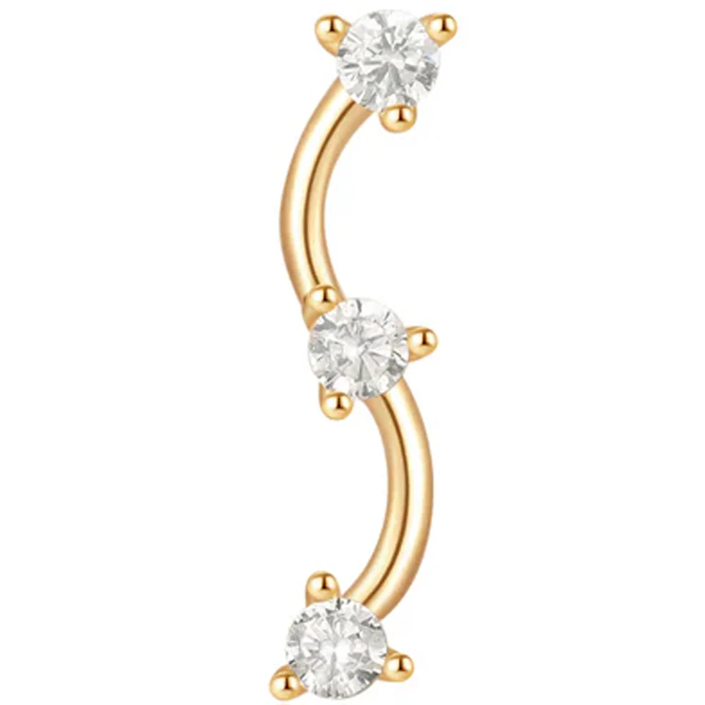 threadless: "Lumen" End in Gold with White CZ's - Image 3