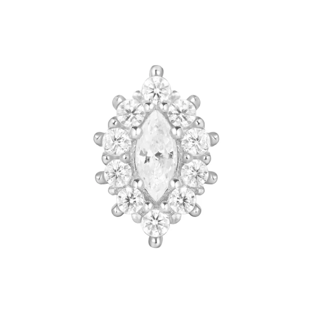 threadless: "Marquise Halo" End in Gold with White CZ's - Image 5