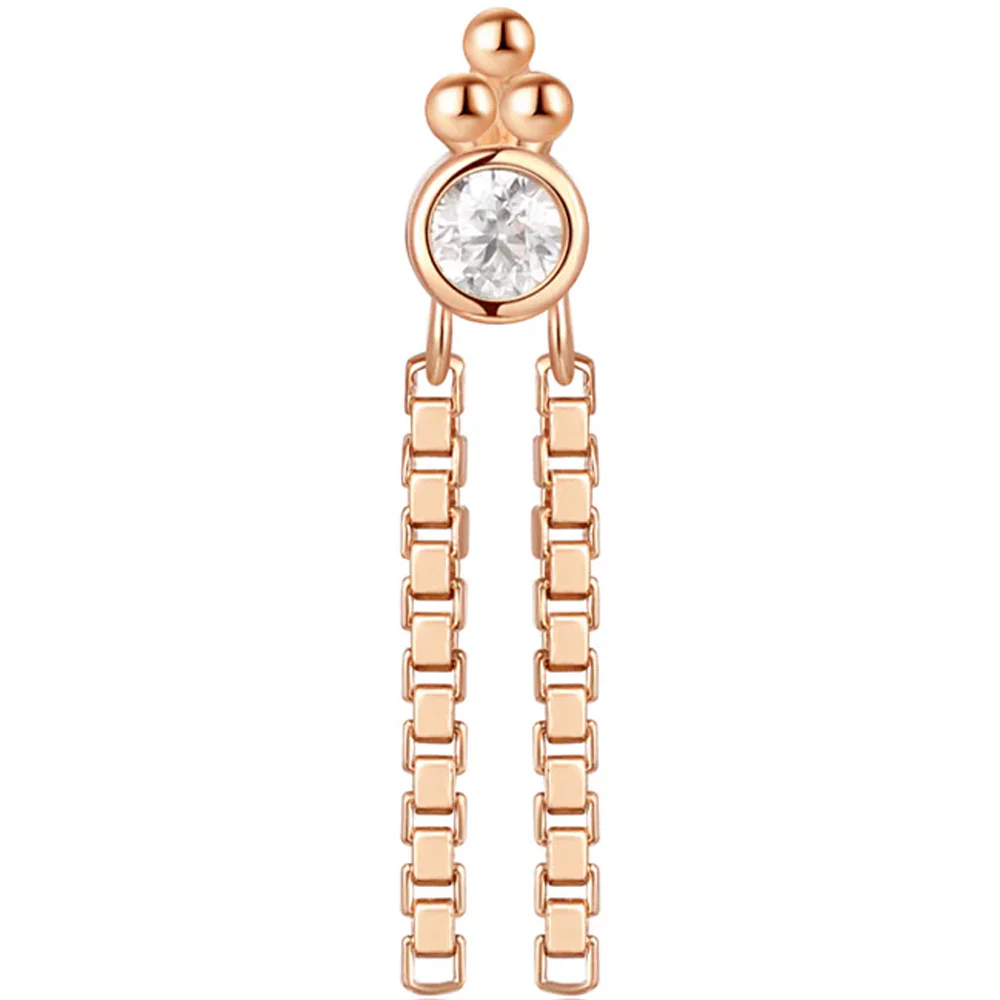 threadless: "Monaco" End with Chains in Gold with Moissanite