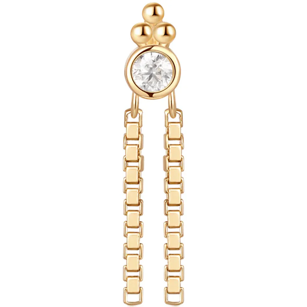 threadless: "Monaco" End with Chains in Gold with Moissanite - Image 3