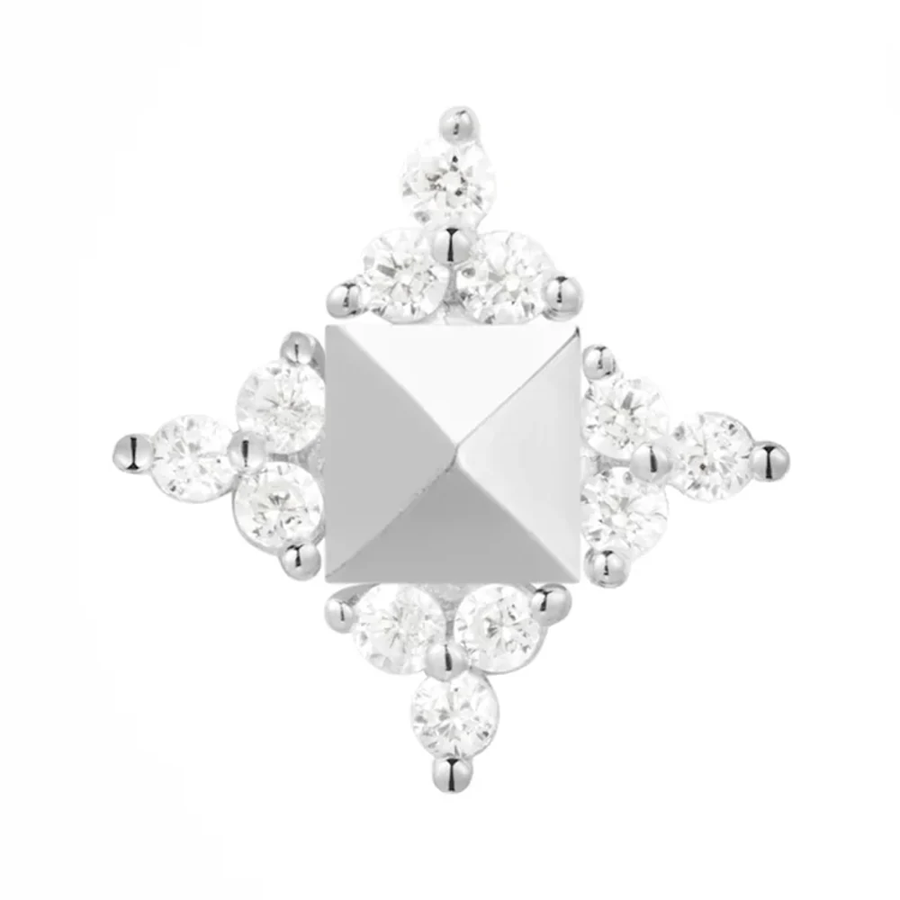 threadless: "On Point" End in Gold with White CZ's - Image 2