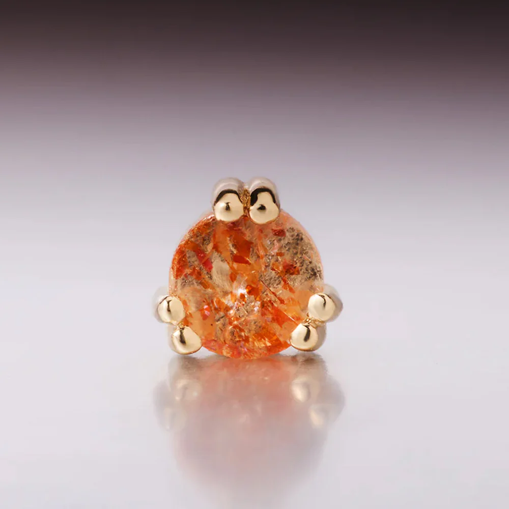 threadless: "Origin" End in Gold with Sunstone - Image 2