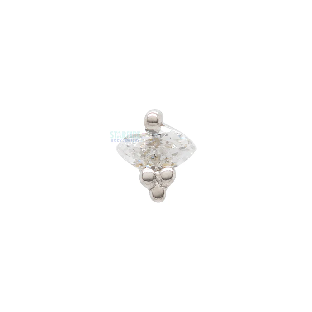 threadless: "Poppy" End in Gold with White CZ