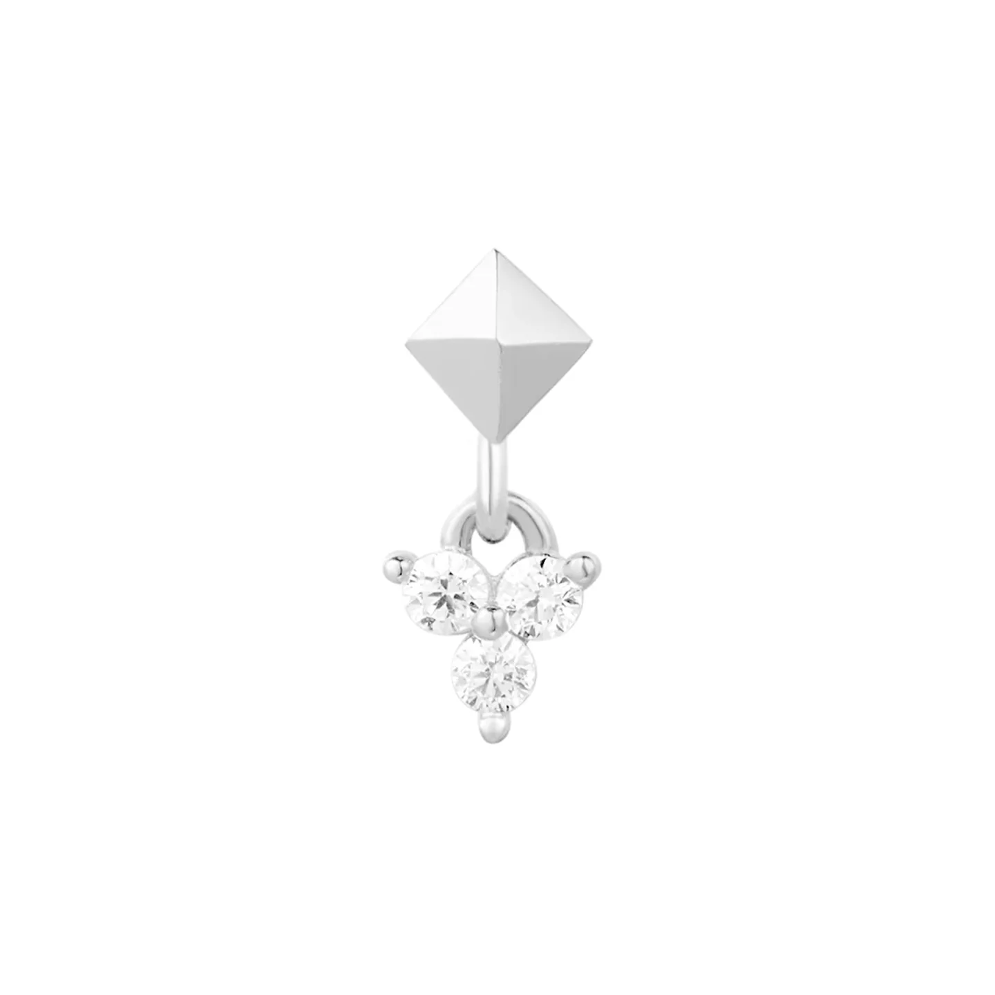 threadless: "Posh" End with Dangle in Gold with White CZ's - Image 2