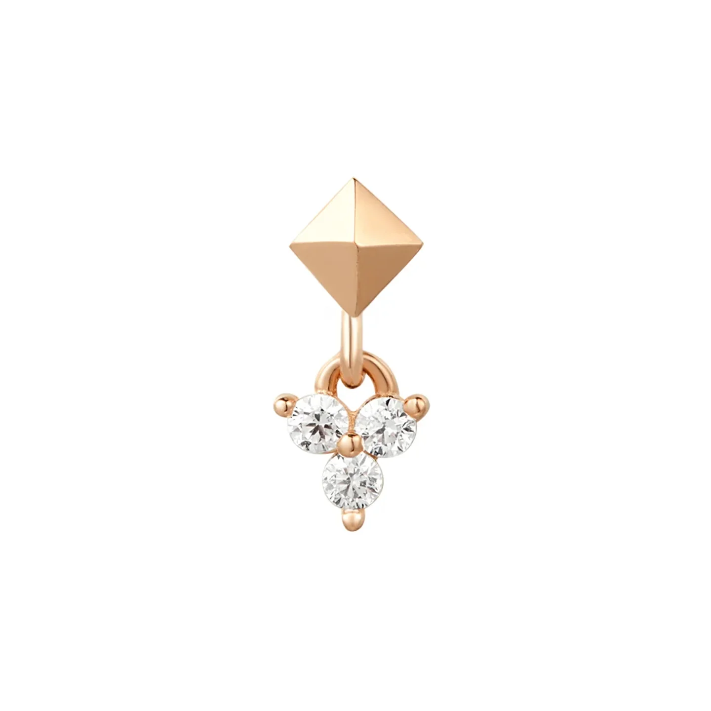 threadless: "Posh" End with Dangle in Gold with White CZ's - Image 3