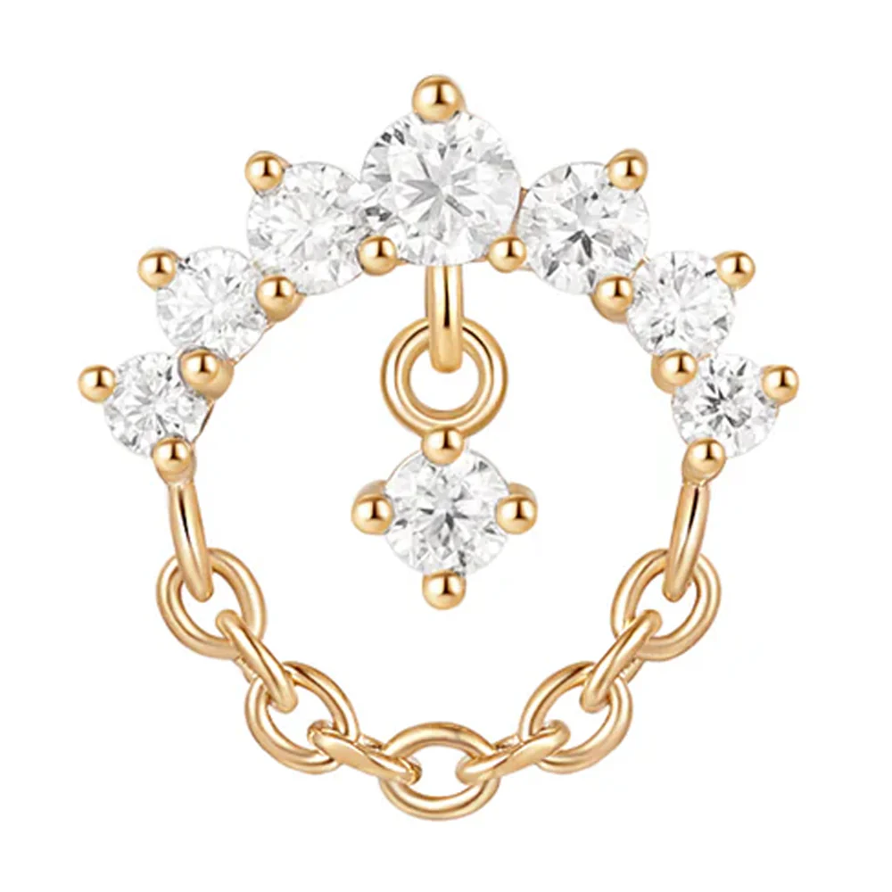 threadless: "Power Drip" End with Chain in Gold with Moissanites - Image 3