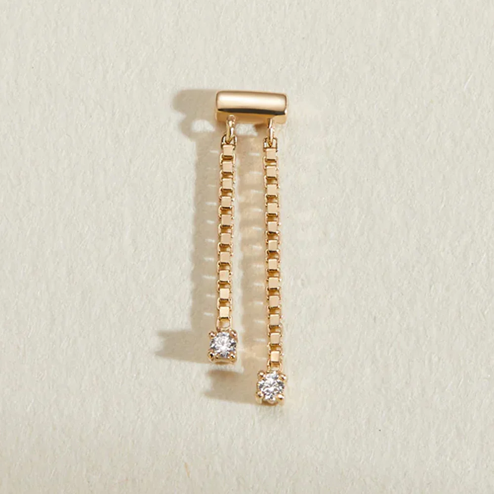 threadless: "Power Play" End with Chains in Gold with White CZ's - Image 2