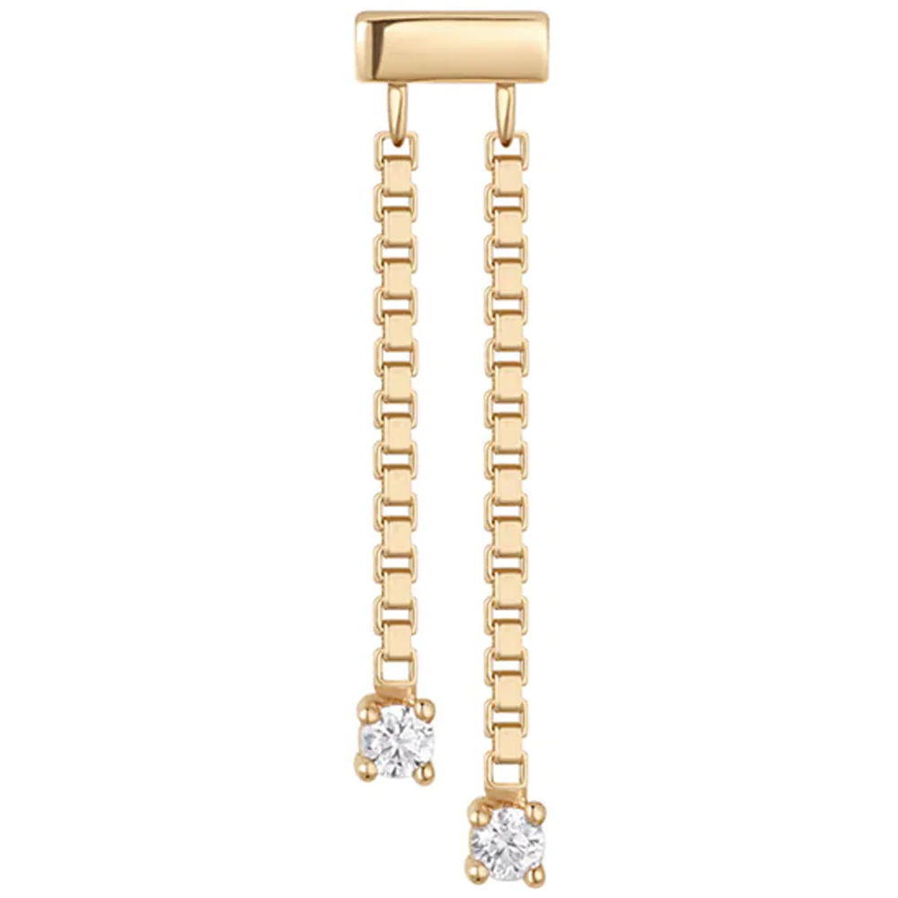 threadless: "Power Play" End with Chains in Gold with White CZ's - Image 3