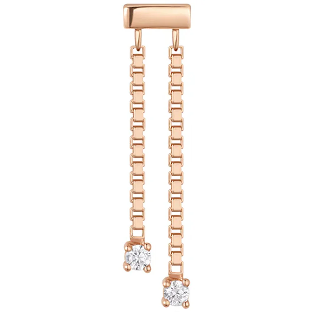 threadless: "Power Play" End with Chains in Gold with White CZ's - Image 5