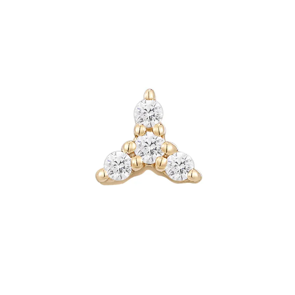 threadless: "Prism" End in Gold with White CZ's - Image 3