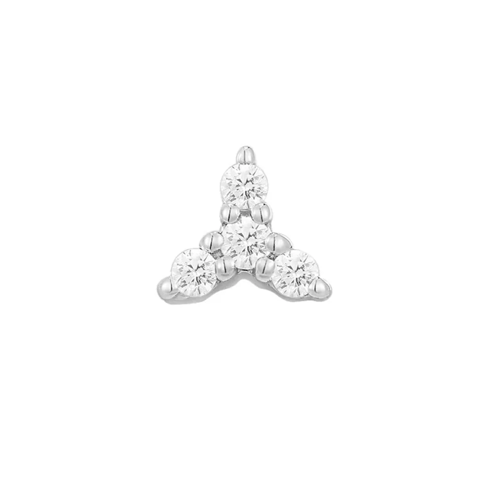 threadless: "Prism" End in Gold with White CZ's - Image 4