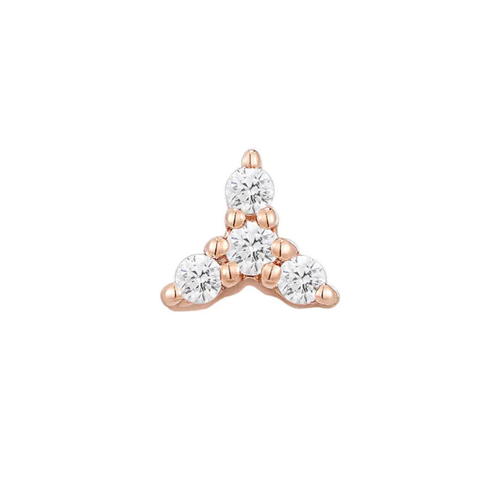 threadless: "Prism" End in Gold with White CZ's - Image 5