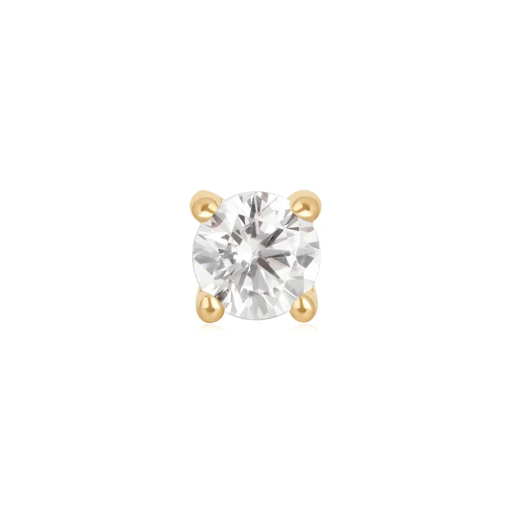 threadless: Prong Set End in Gold with Gemstone - Image 4