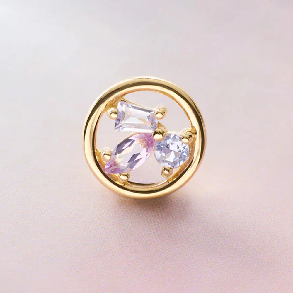 threadless: "Purple Haze" End in Gold with Tanzanite & Amethyst - Image 2