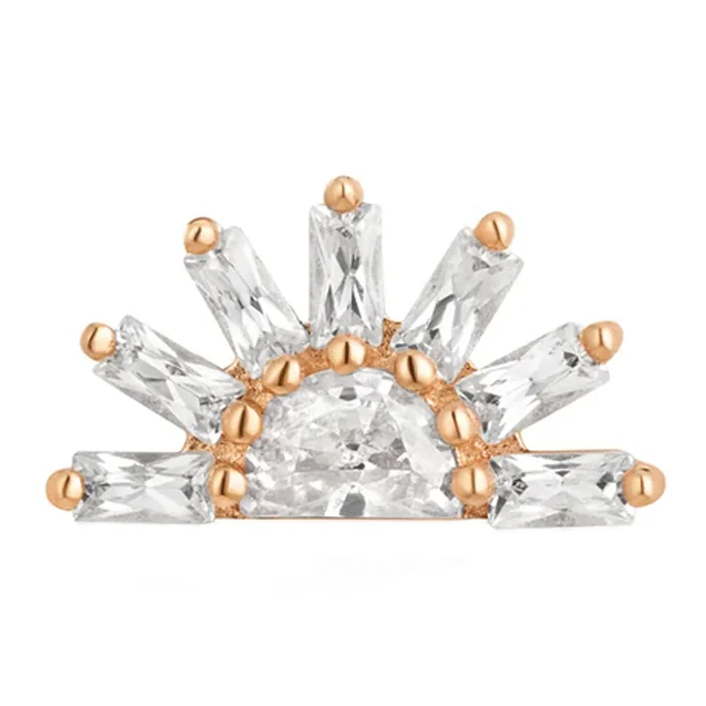 threadless: "Raze" End in Gold with White CZ's