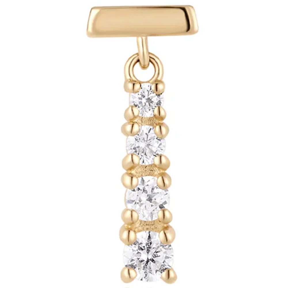 threadless: "Requiem" End with Dangle in Gold with White CZ's - Image 3