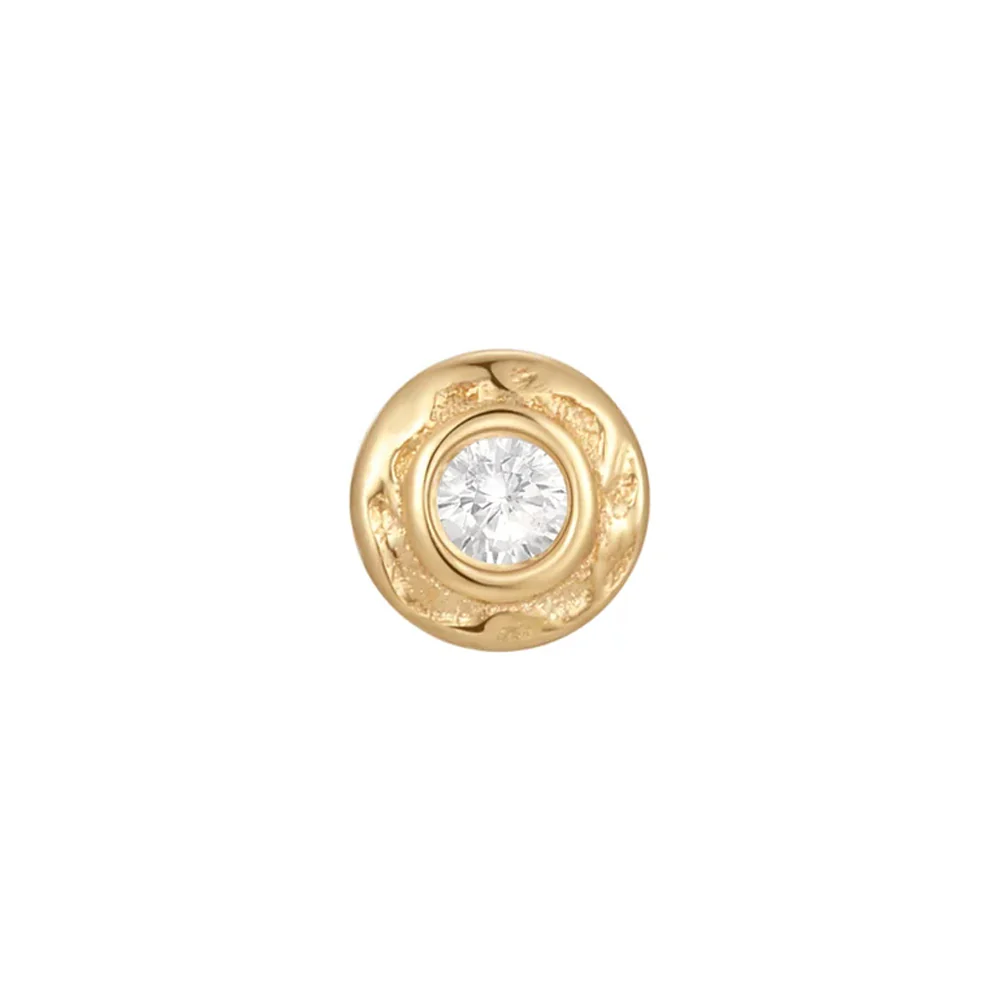 threadless: "Rocco" End in Gold with White CZ - Image 3