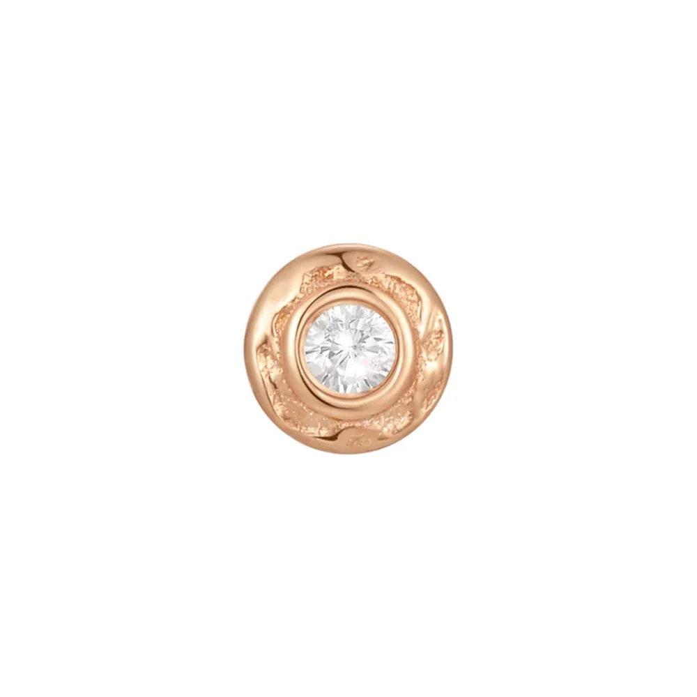 threadless: "Rocco" End in Gold with White CZ - Image 5