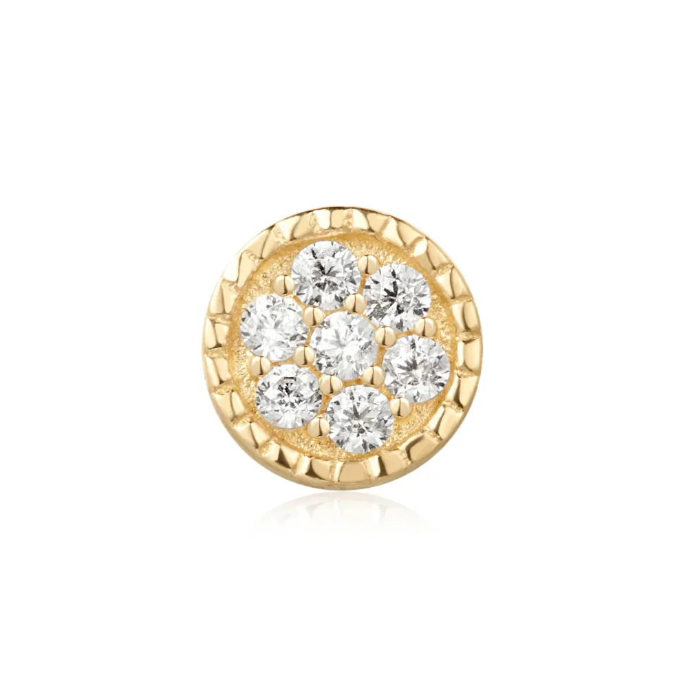 threadless: "Roulette" End in Gold with White CZ's - Image 3
