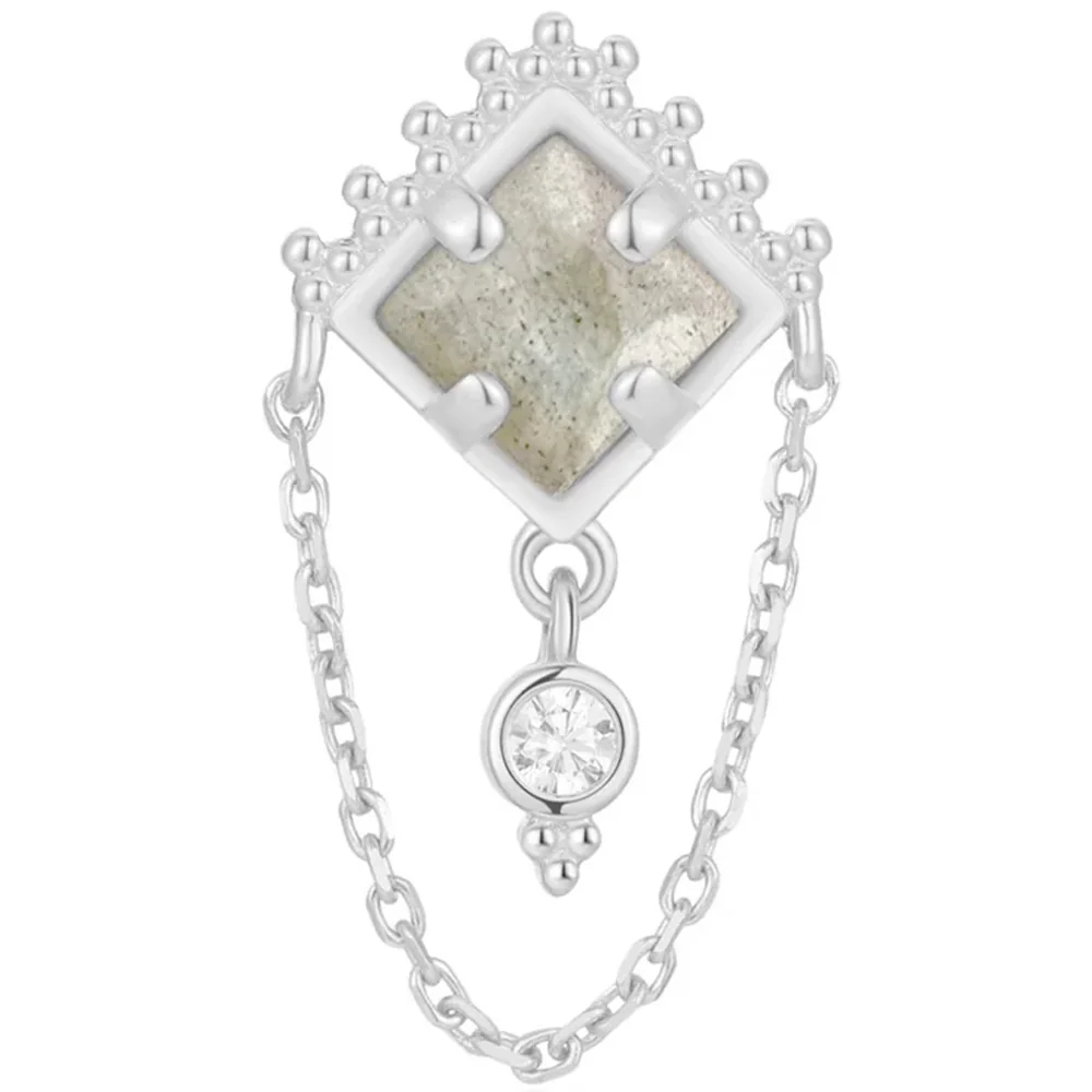 threadless: "Scry" End with Chain in Gold with Labradorite & White CZ - Image 5