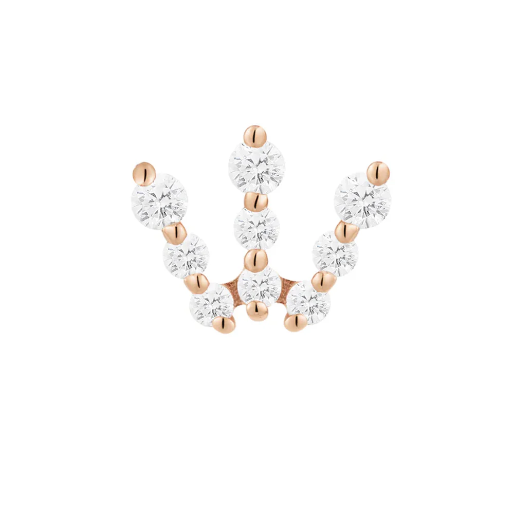 threadless: "Snippet" End in Gold with White CZ's - Image 3