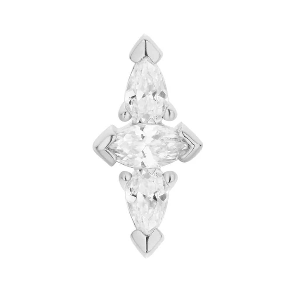 threadless: "Spire" End in Gold with White CZ's - Image 2