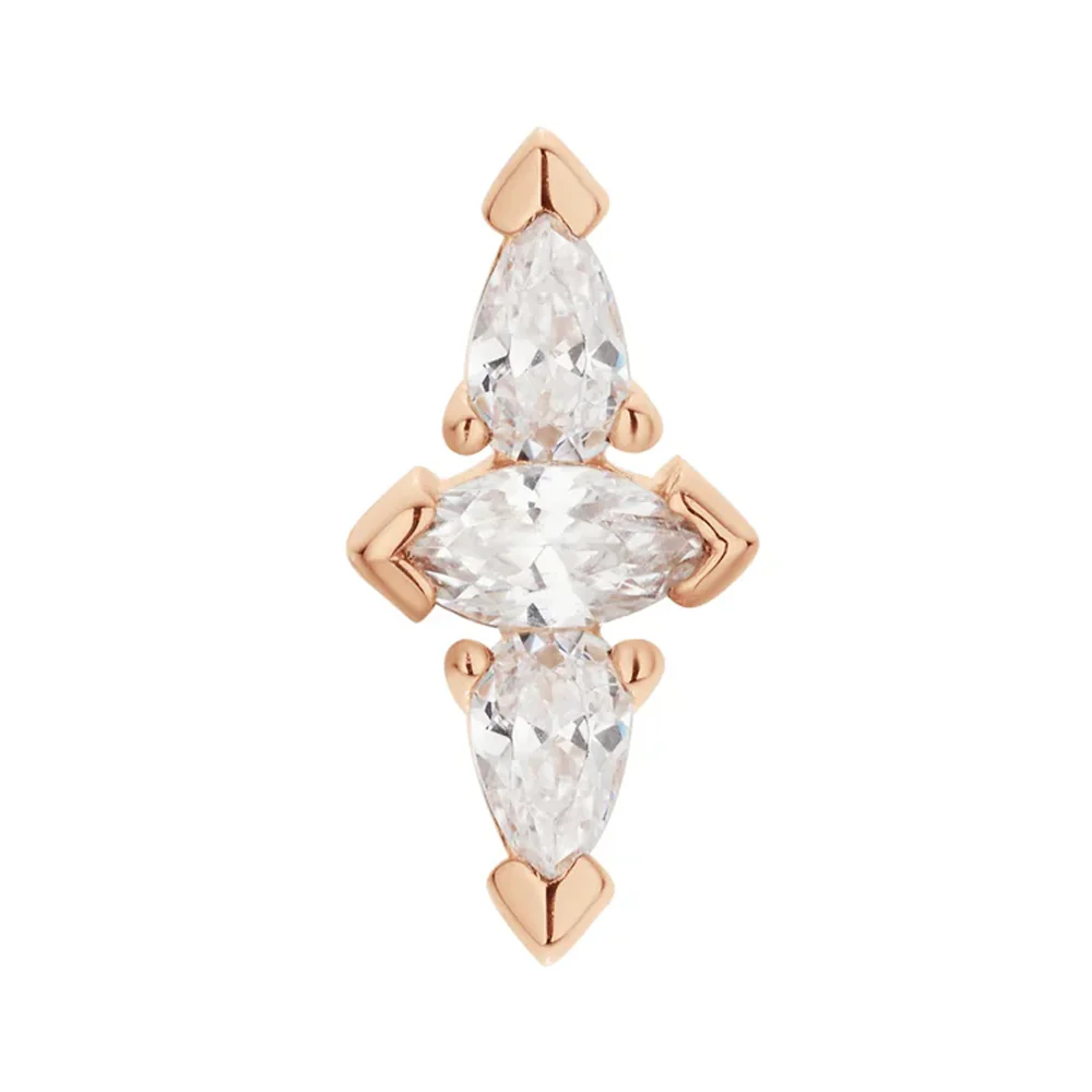 threadless: "Spire" End in Gold with White CZ's - Image 3