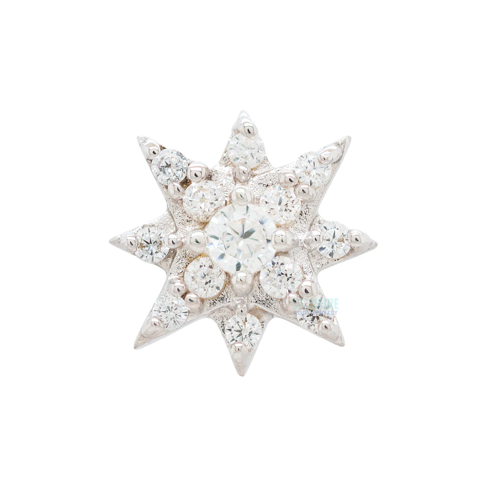 threadless: "Starlet" End in Gold with White CZ's - Image 3