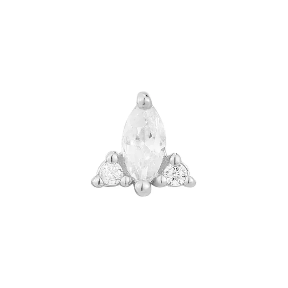 threadless: "Summit" End in Gold with White CZ's - Image 4