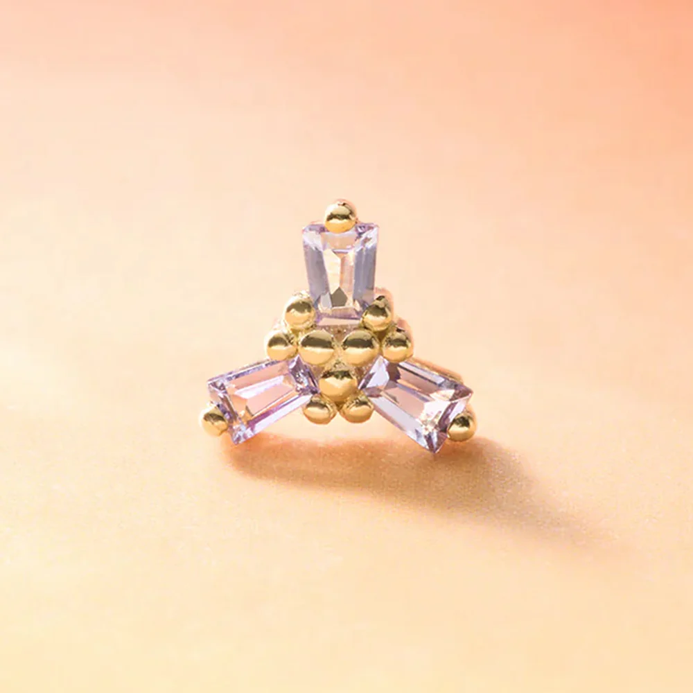 threadless: "Try Me" End in Gold with Tanzanite - Image 2