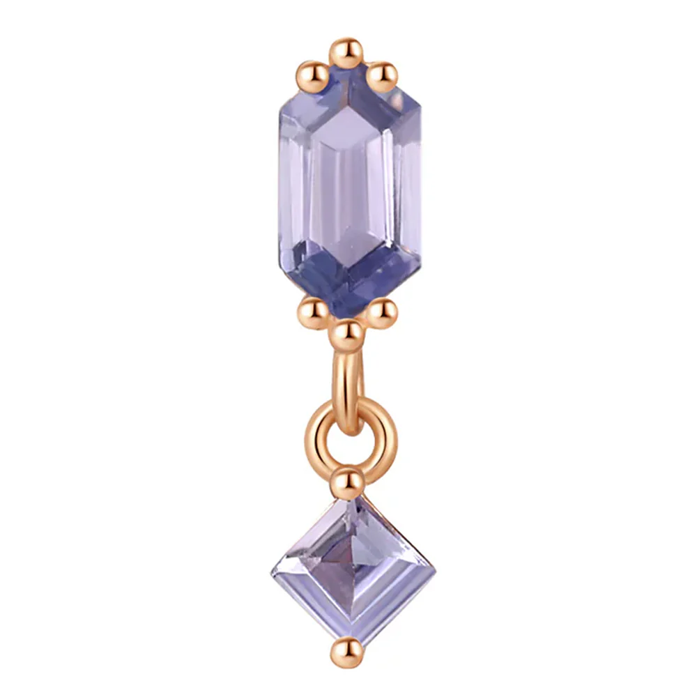 threadless: "Twilight Hour" End with Dangle in Gold with Tanzanite - Image 5