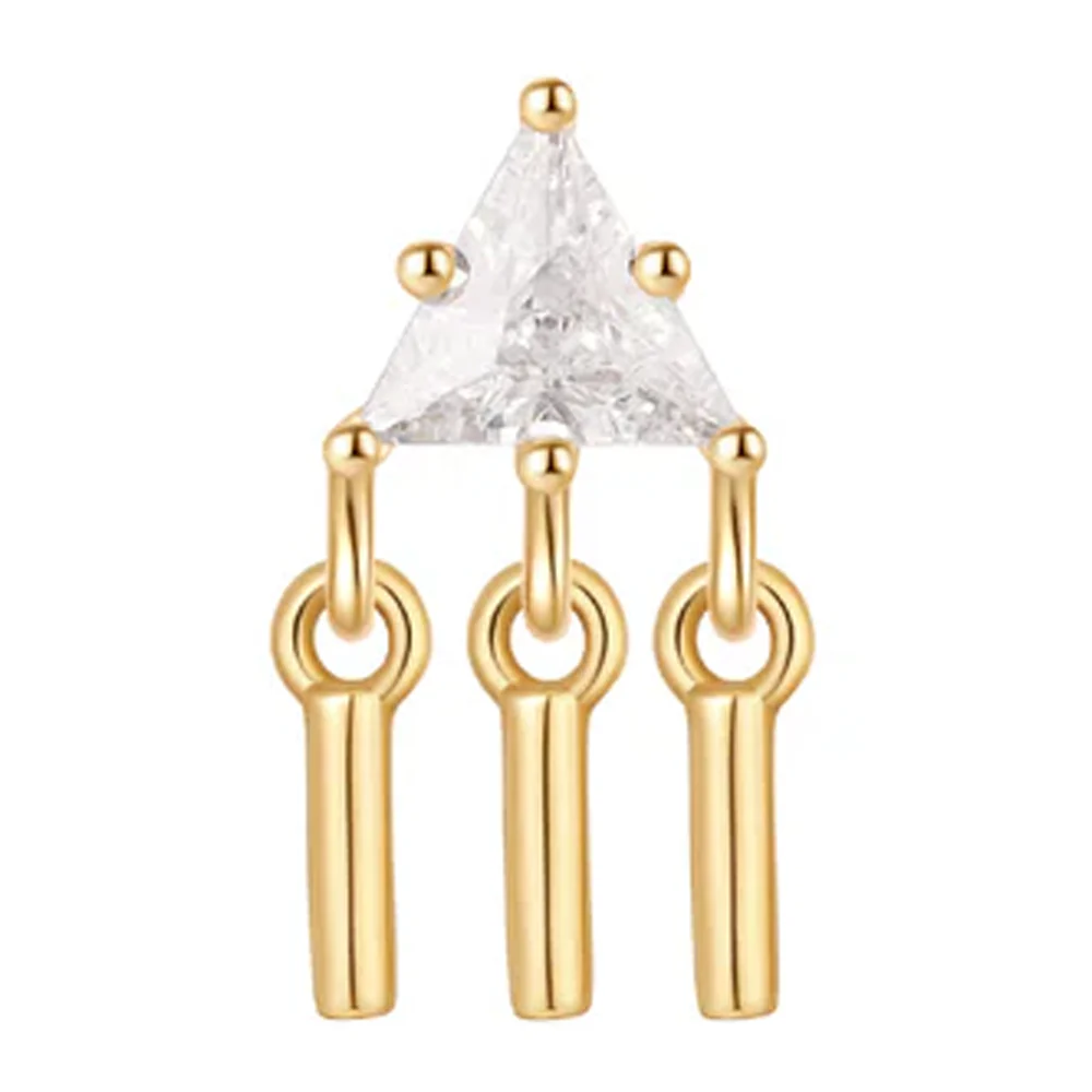 threadless: "VIP" End with Dangles in Gold with White CZ's - Image 2