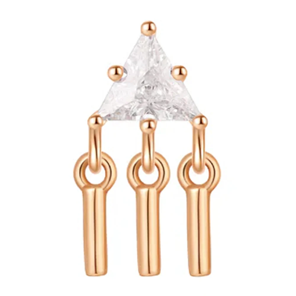 threadless: "VIP" End with Dangles in Gold with White CZ's - Image 4